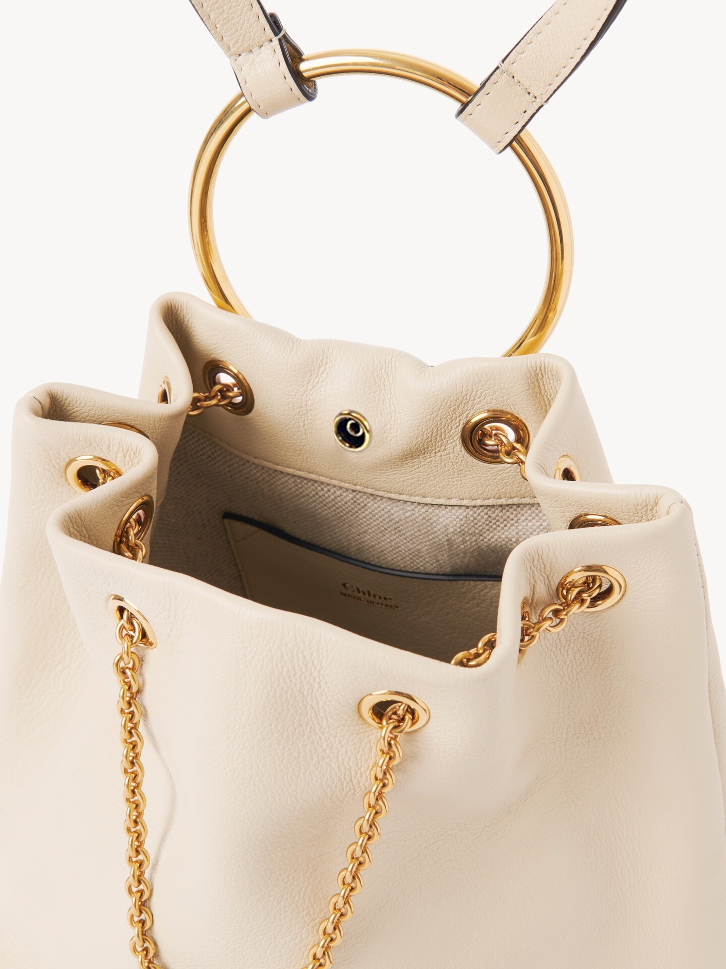 Petit sac &agrave; dos Bracelet en cuir grain&eacute; - 7