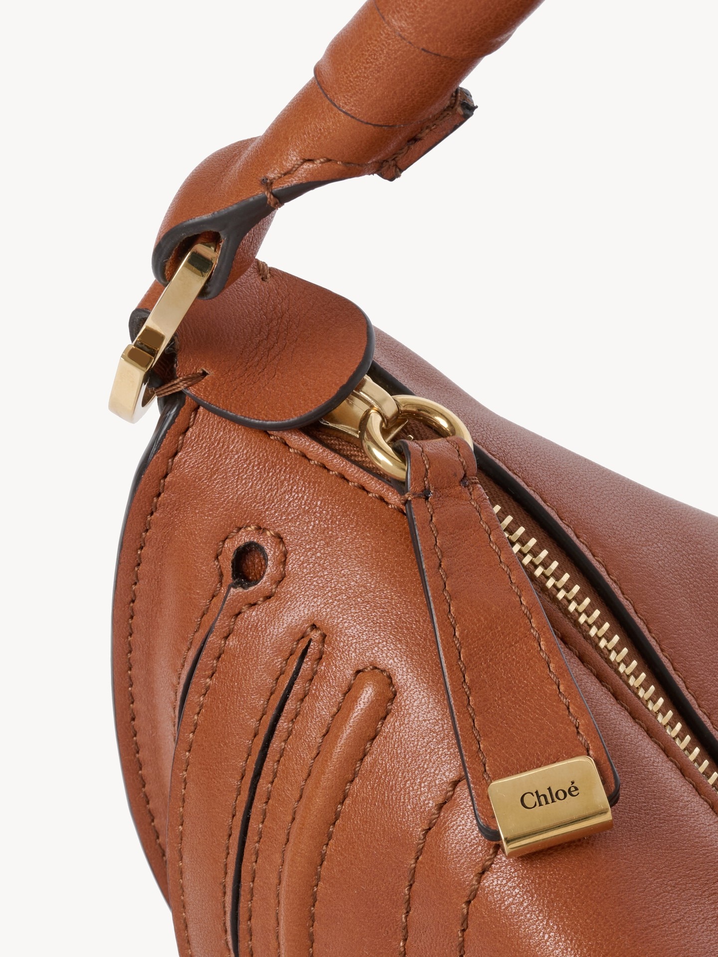 Mini Marcie shoulder bag in soft leather Brown - Chloé