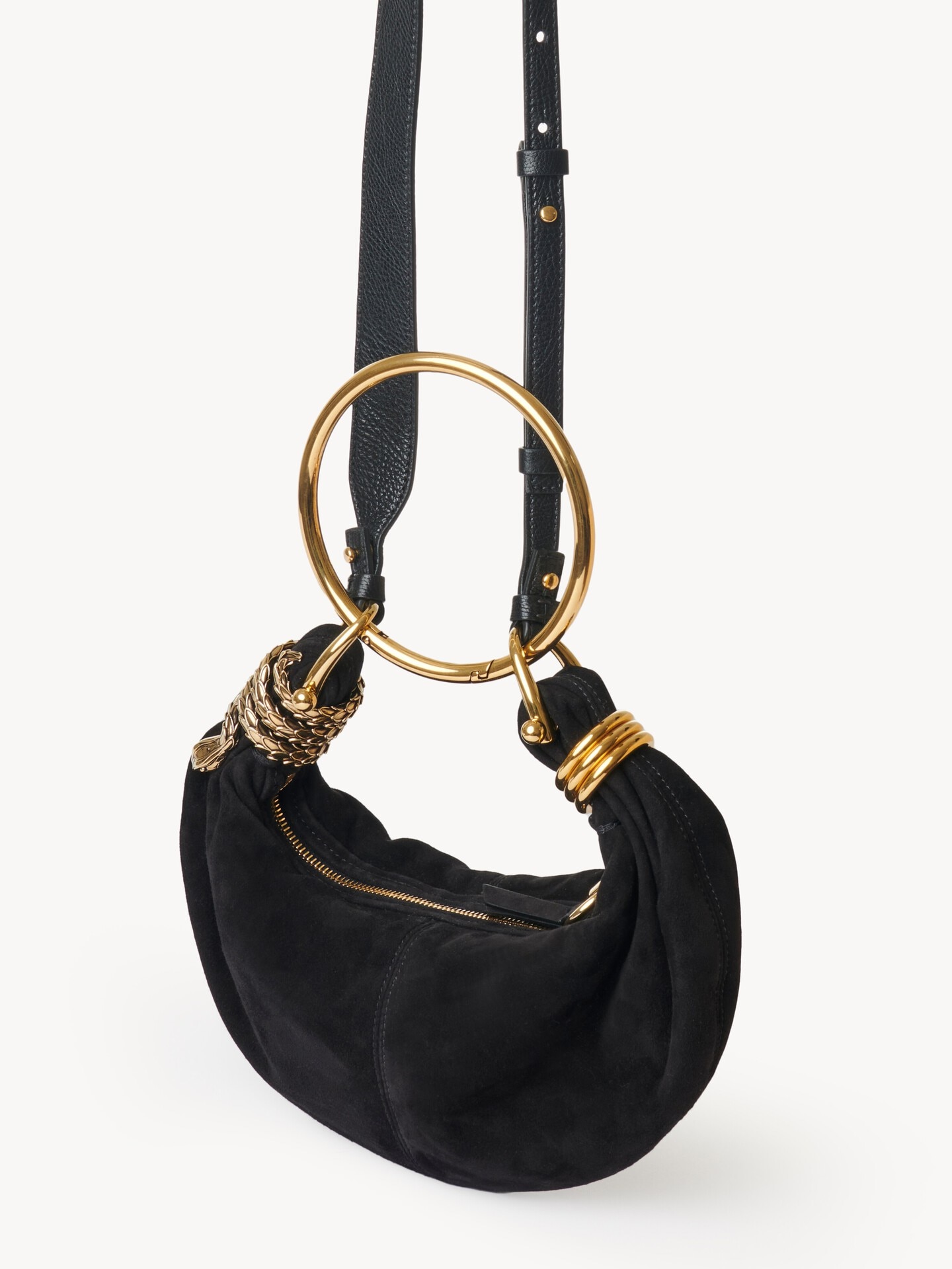 Small Snake Bracelet Hobo bag in suede leather - 4