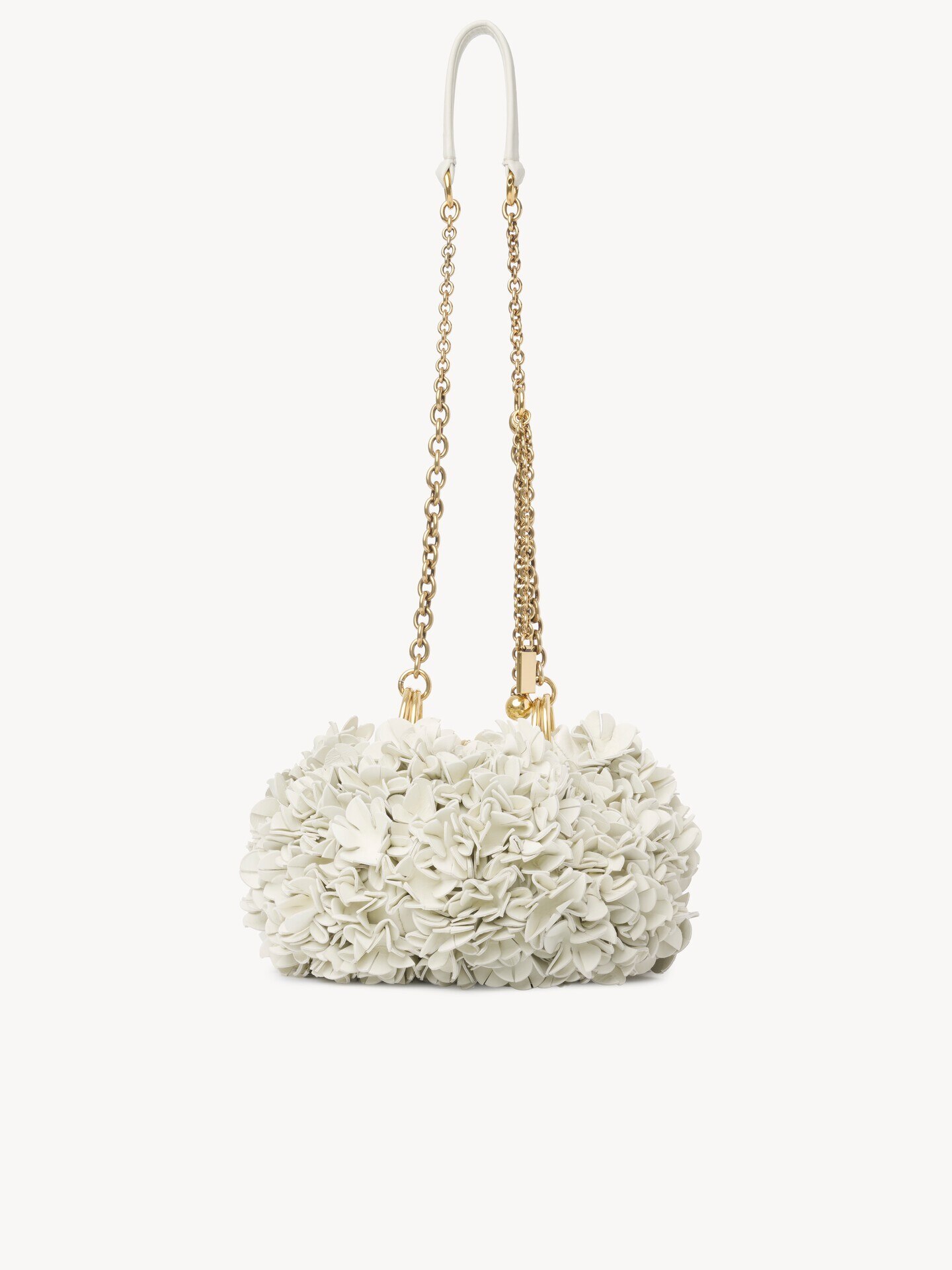 Bolso de hombro Chlo&eacute; Pliss&eacute; con cadena de cuero con flores - 7