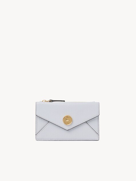 Small Envelope purse with card slots in grained leather