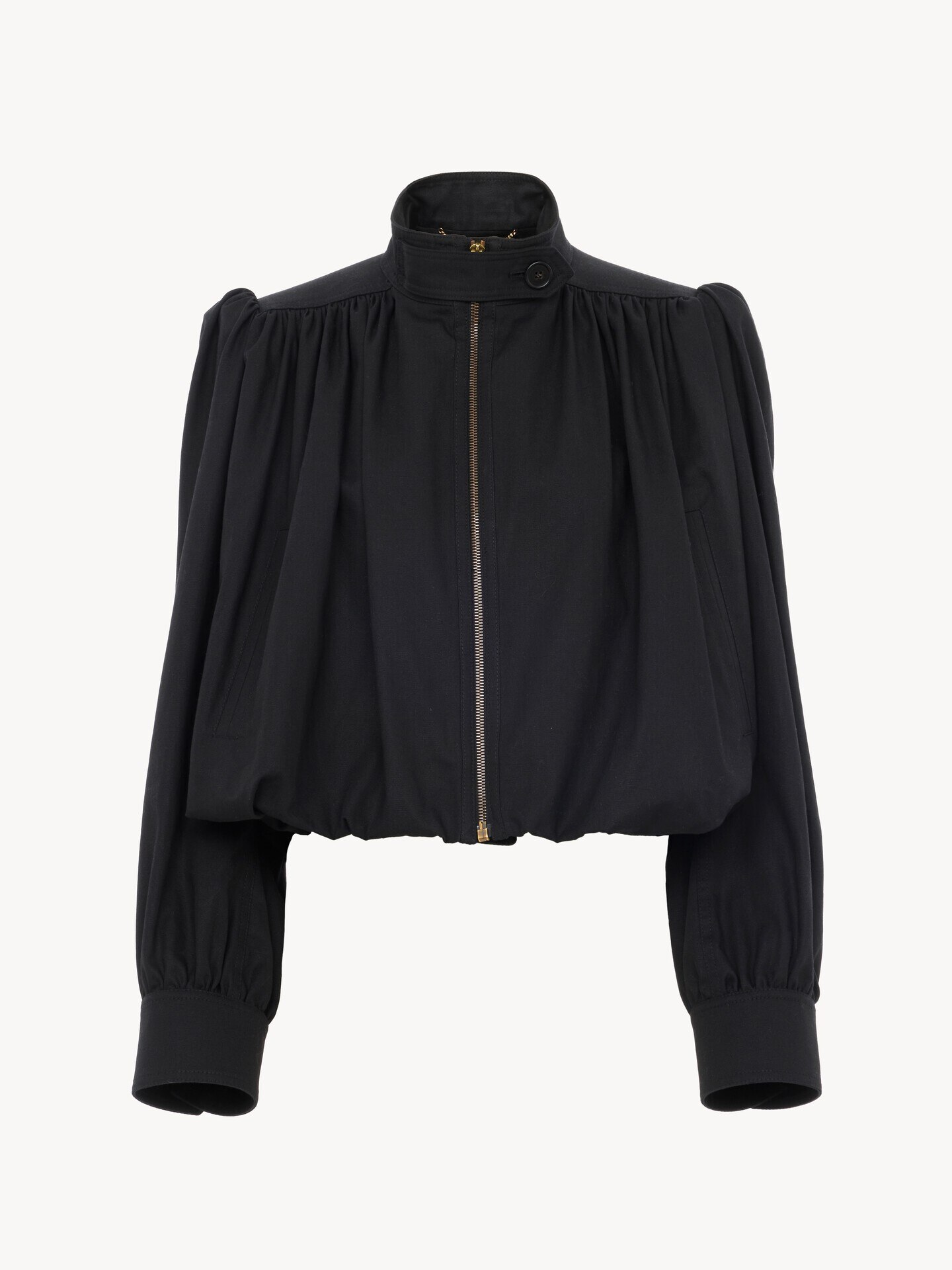 Gathered boule jacket in cotton canvas - 2.0