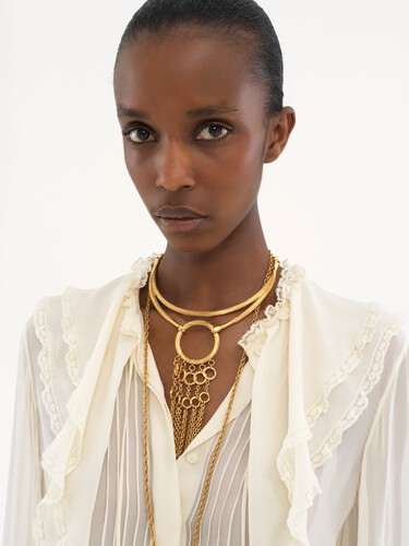 Ruffled blouse in silk georgette - 7