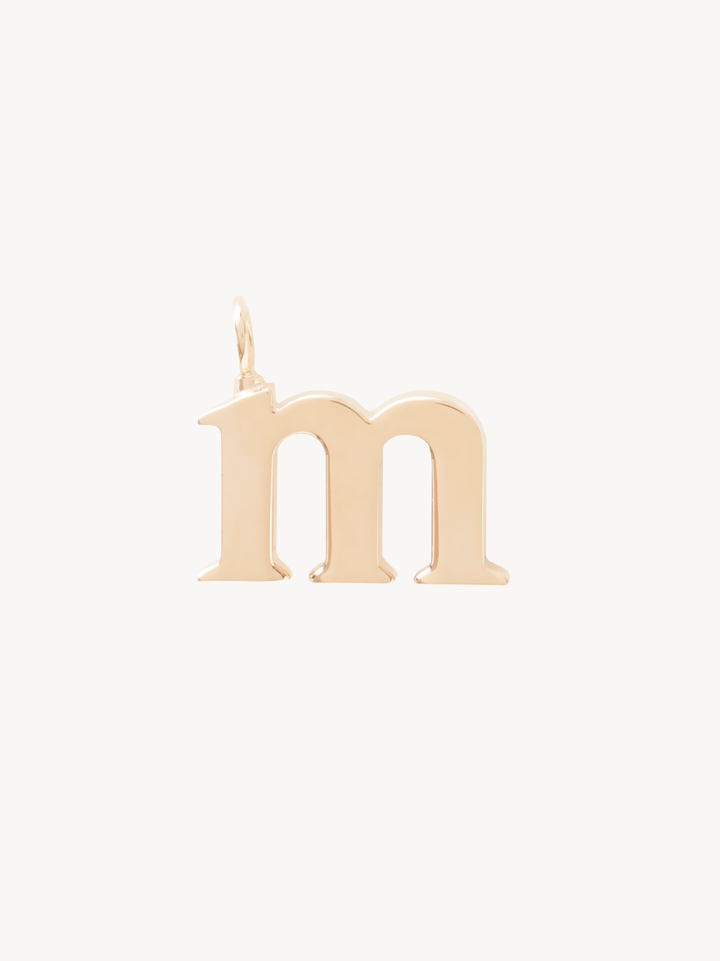Alphabet letter M charm in brass - 2