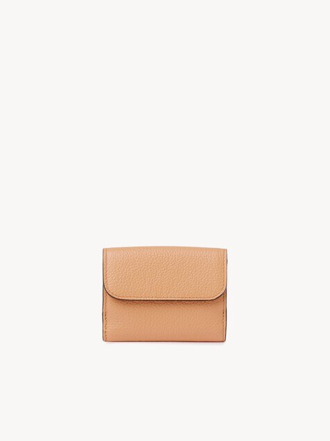 Mini Alphabet tri-fold in grained leather