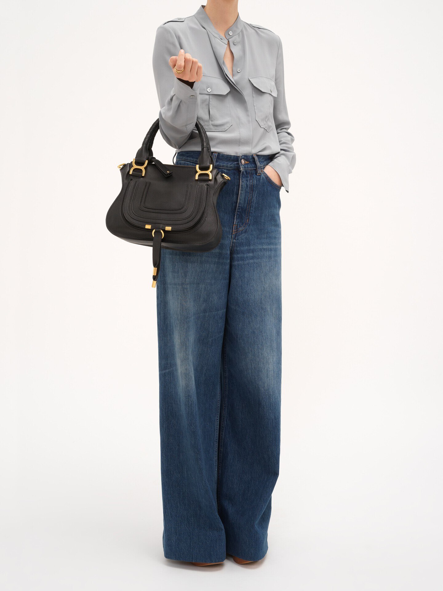 Kleine Marcie Tasche aus genarbtem Leder - 3