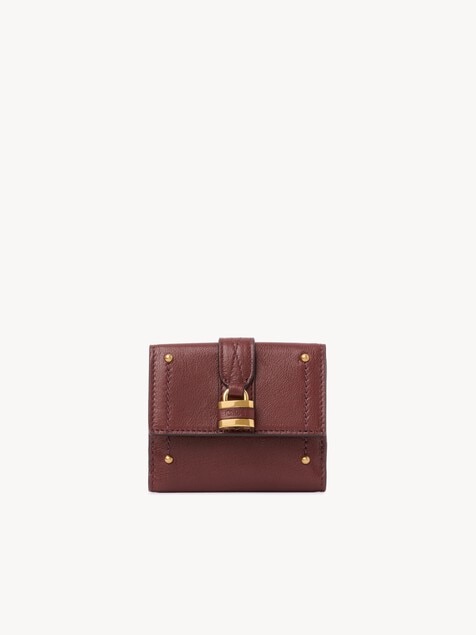 Mini portefeuille &agrave; trois volets Paddington en cuir grain&eacute;