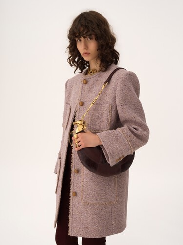 Chain Horse shoulder bag in grained leather and snakeskin - 3