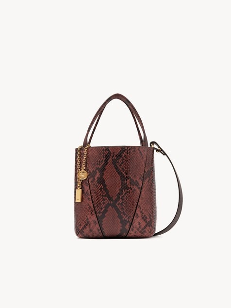 Small Chlo&eacute; Spin tote bag in python-effect leather