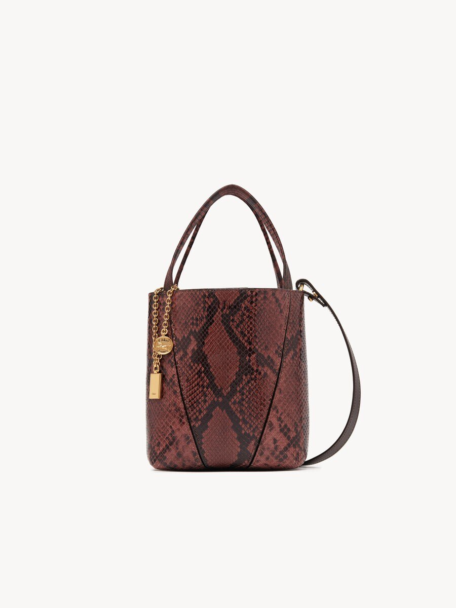 Kleine Chlo&eacute; Spin Tote Bag aus Leder in Pythonlederoptik - 2