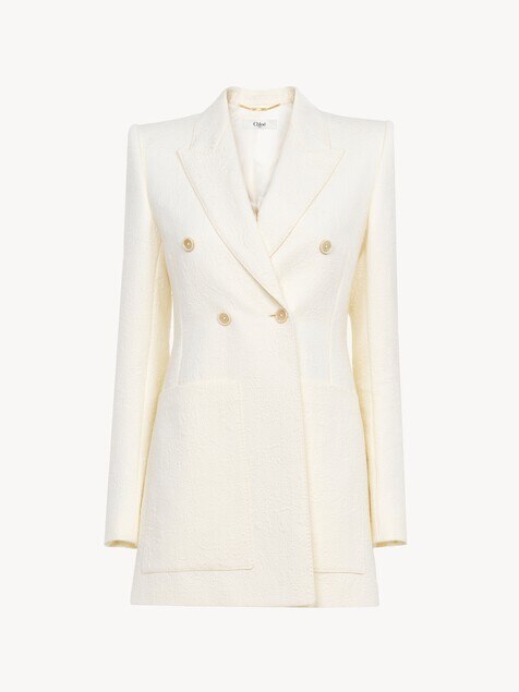 Tailored jacket in cotton-mix jacquard