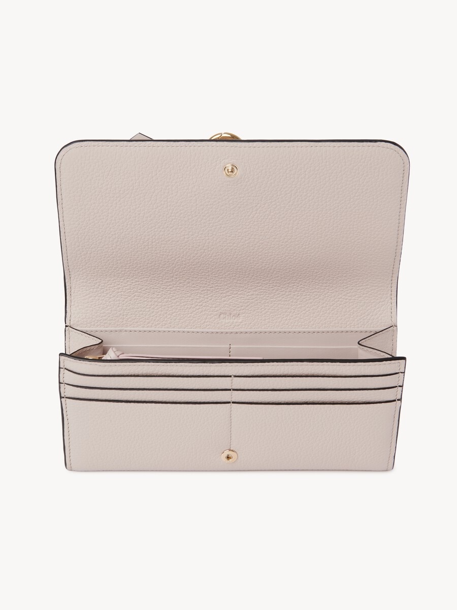 Alphabet wallet with flap in grained leather - 3
