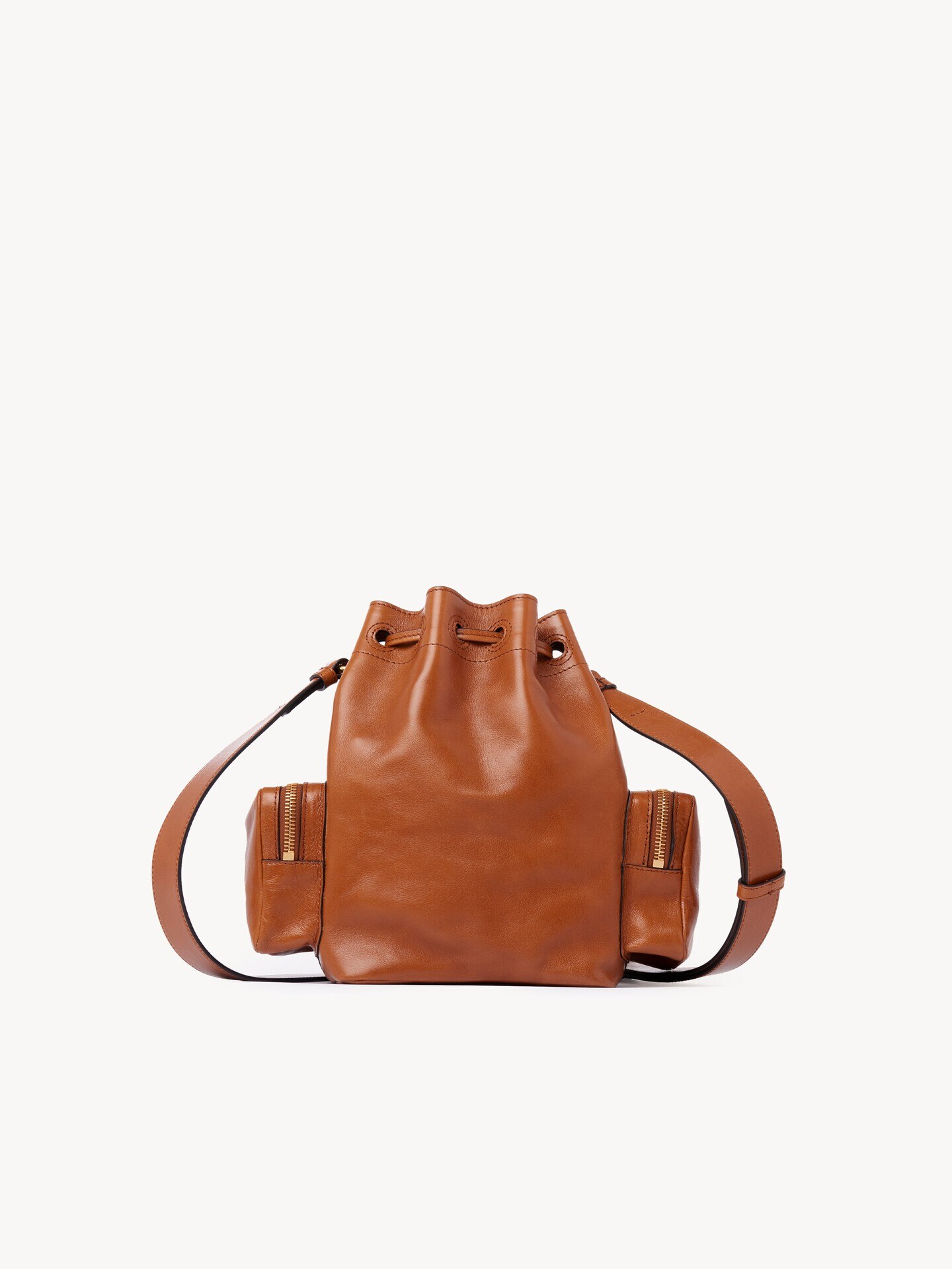 Camera Beuteltasche aus gl&auml;nzendem Leder - 5