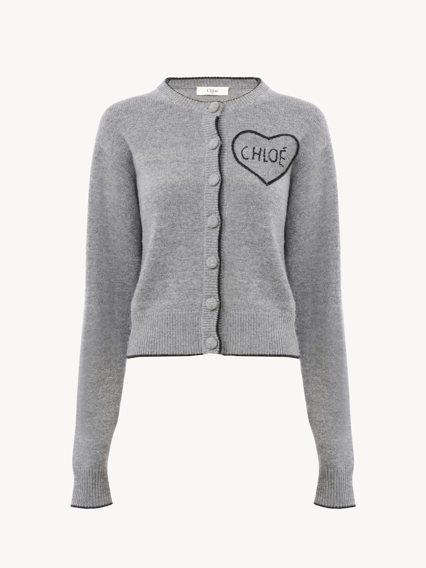 Fitted logo cardigan in a wool & cashmere knit - 2