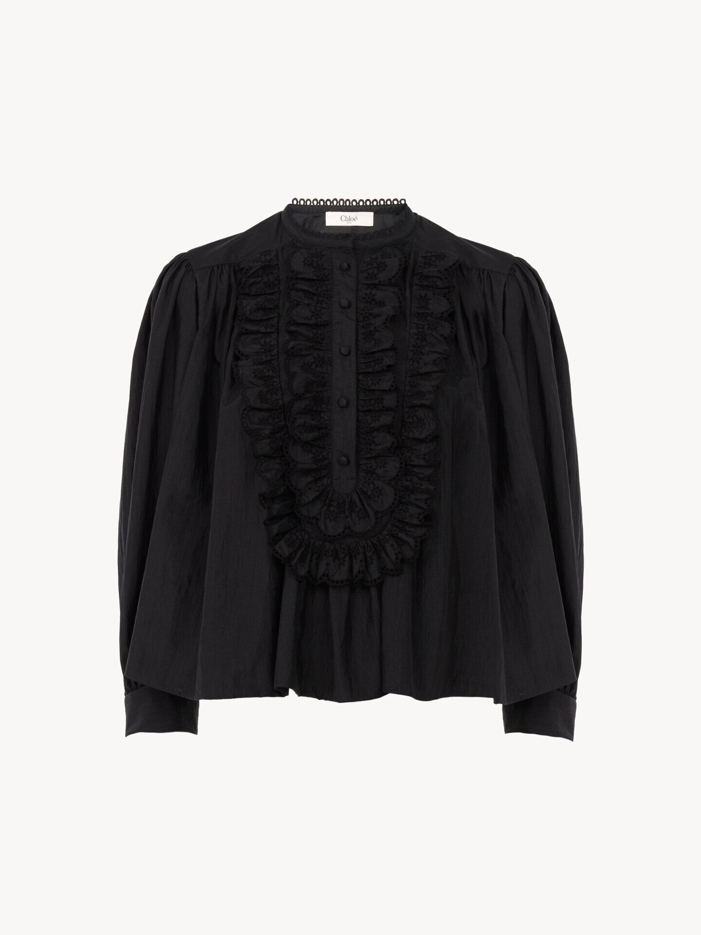 Gathered ruffled top in technical taffeta - 2