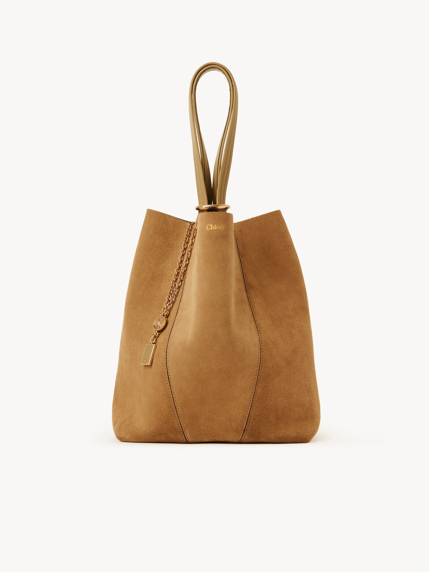 Chlo&eacute; Spin tote bag in suede leather - 2.0