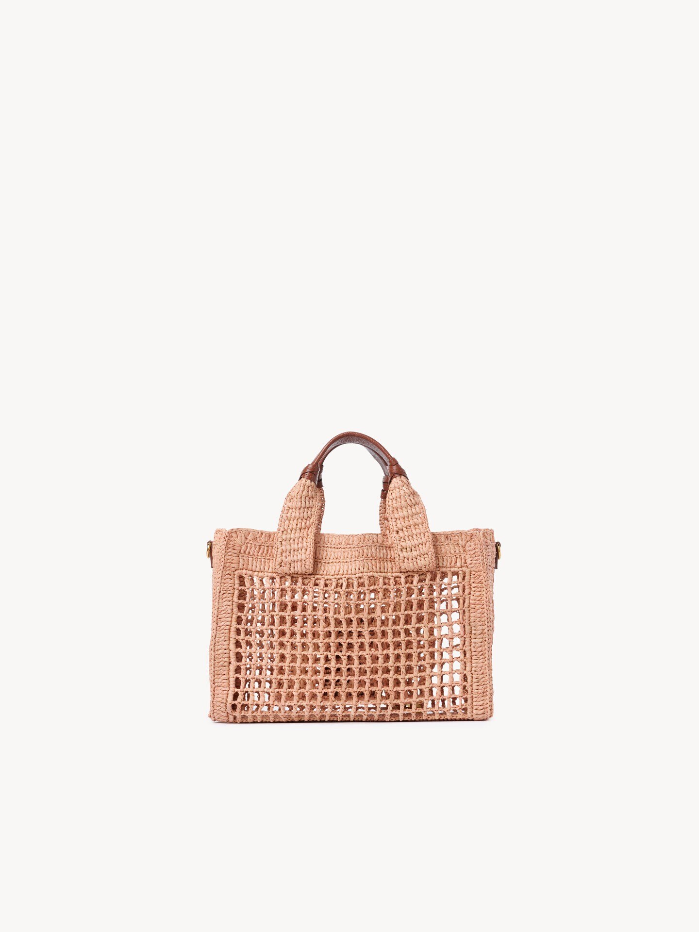 Small Summer Banana east-west tote bag with strap in raffia - 5