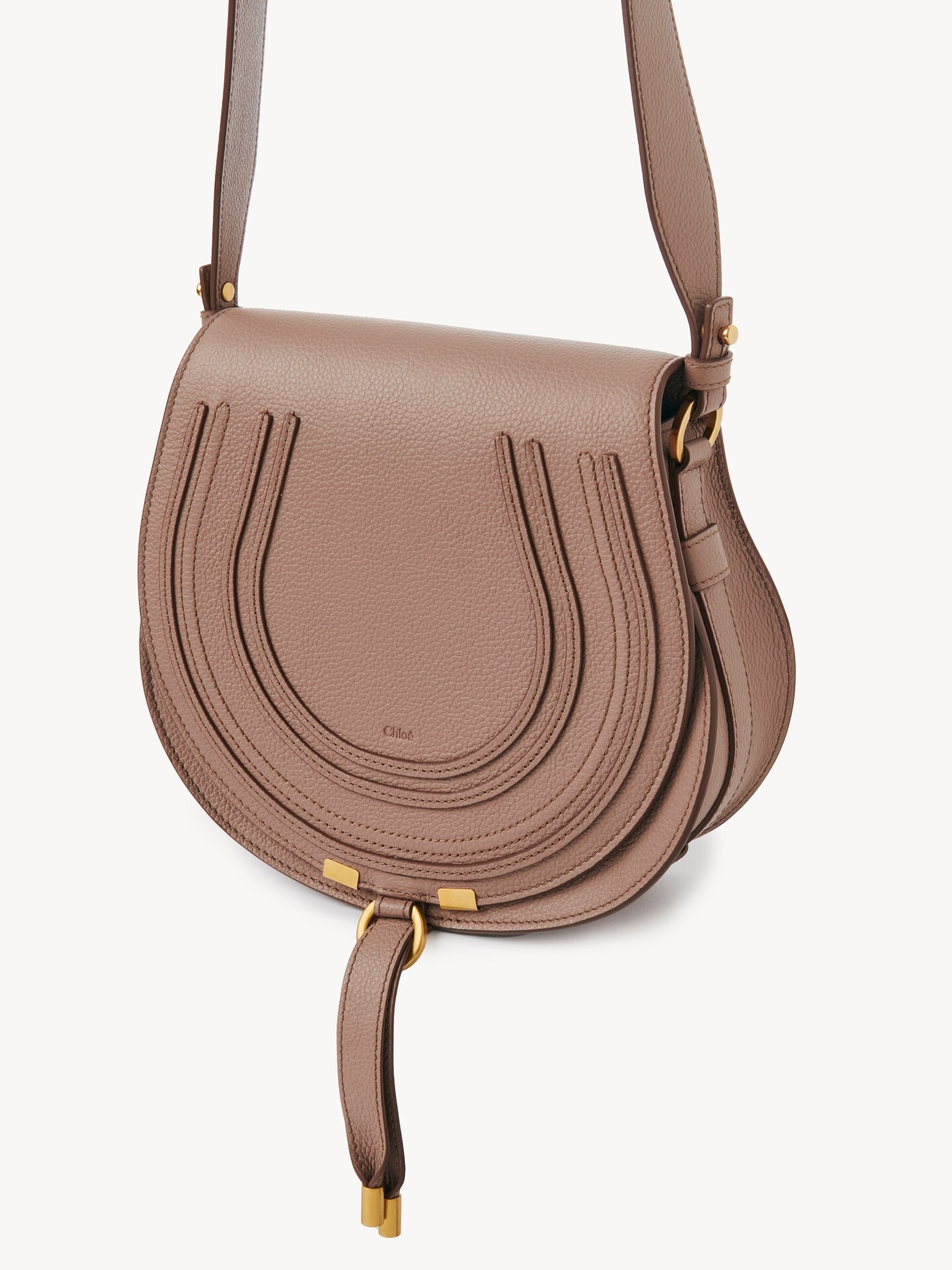 Marcie saddle bag in grained leather - 3.0