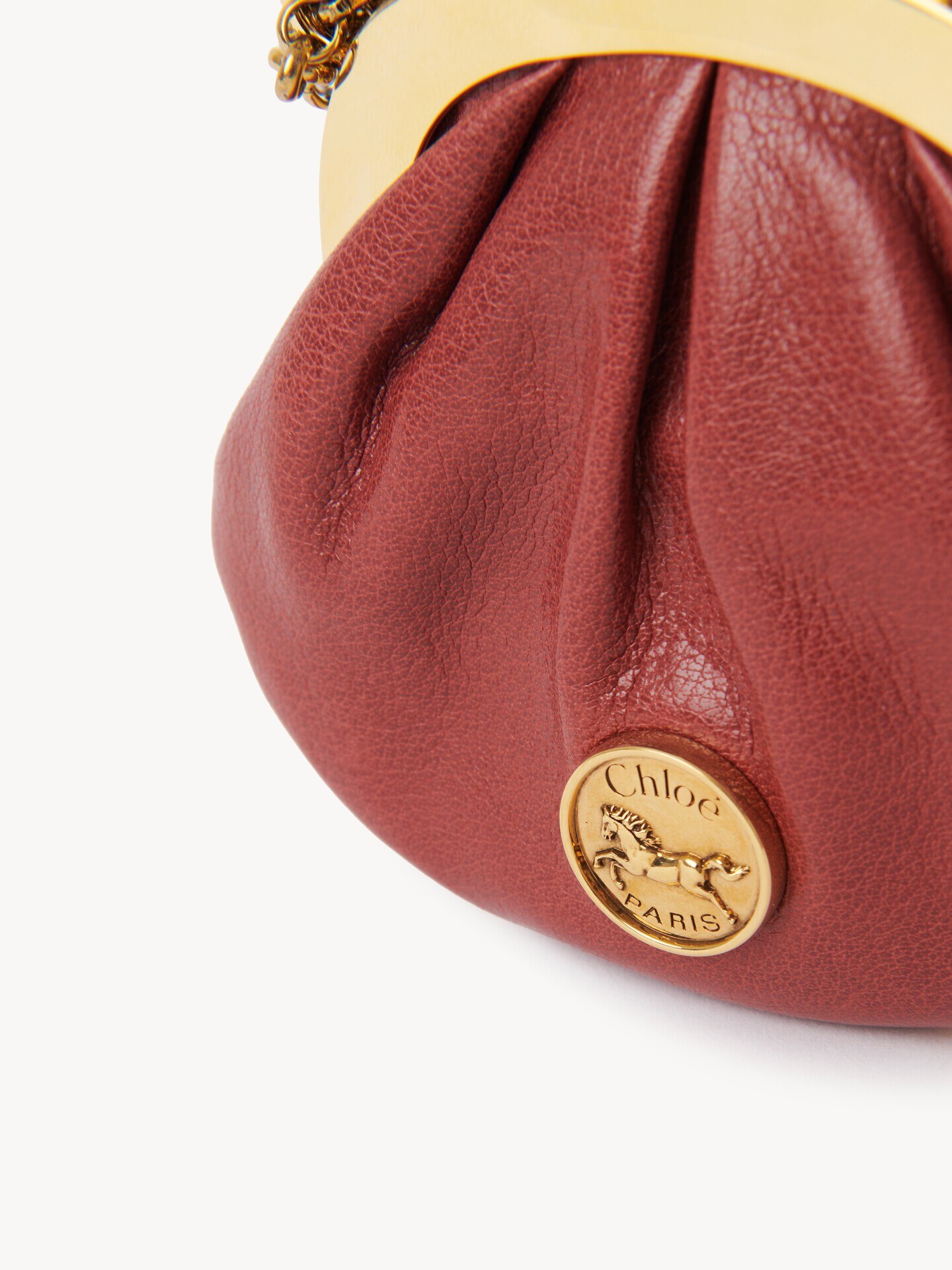 Micromonedero Horse Medal con collar de cuero granulado - 6