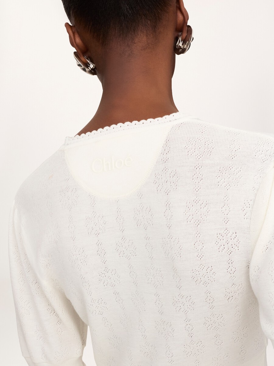 Ger&uuml;schter Cropped-Pullover aus Wollstrick - 8
