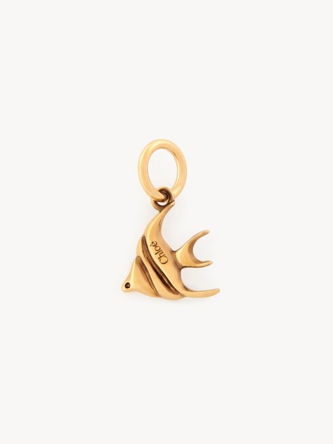 Alphabet Fish charm in brass