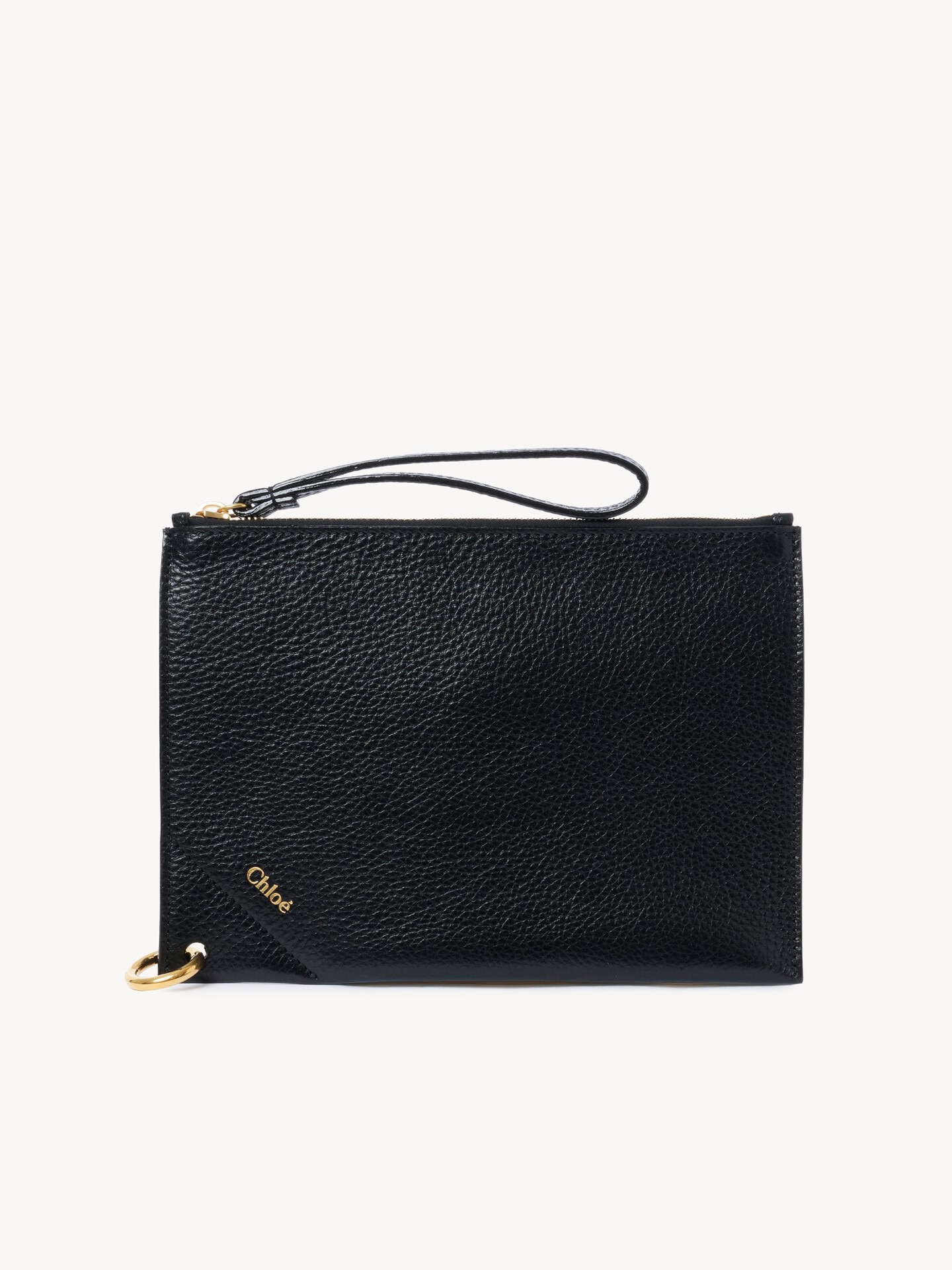 Chlo&eacute; Spin zipped pouch in grained leather - 1.0