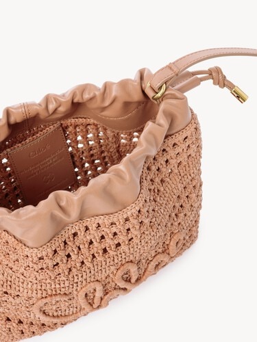 Mini Summer Banana drawstring shoulder bag in raffia - 6