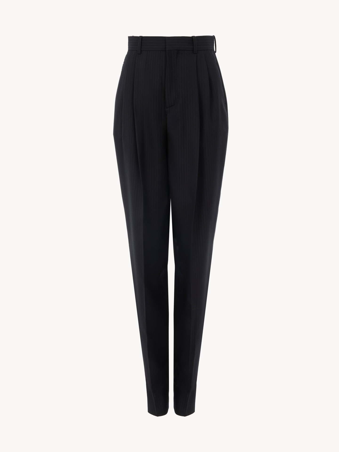 High-rise wide-leg pants in wool - 1