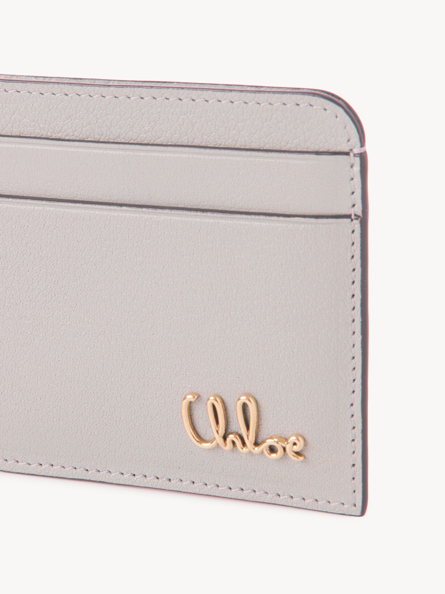 Chlo&eacute; Iconic card holder in grained leather - 5