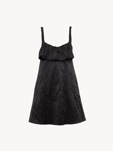 Sleeveless mini dress in washed technical satin - 2