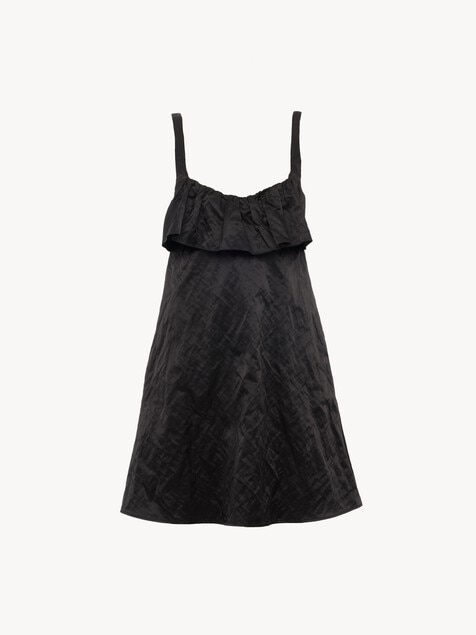 Mini robe sans manches en satin technique lav&eacute;