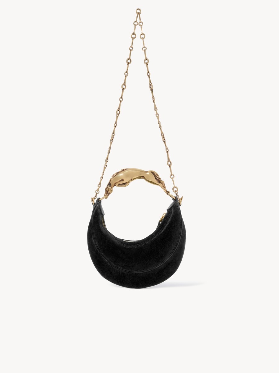 Small Chain Horse shoulder bag in velvet - 6
