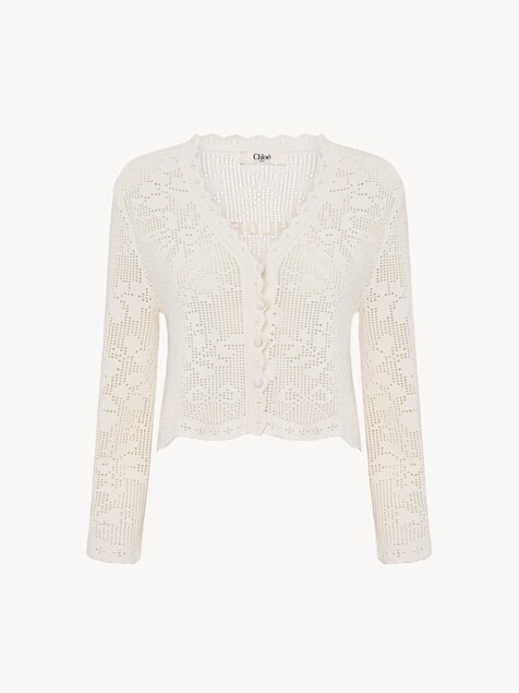 Cardigan court en maille de coton