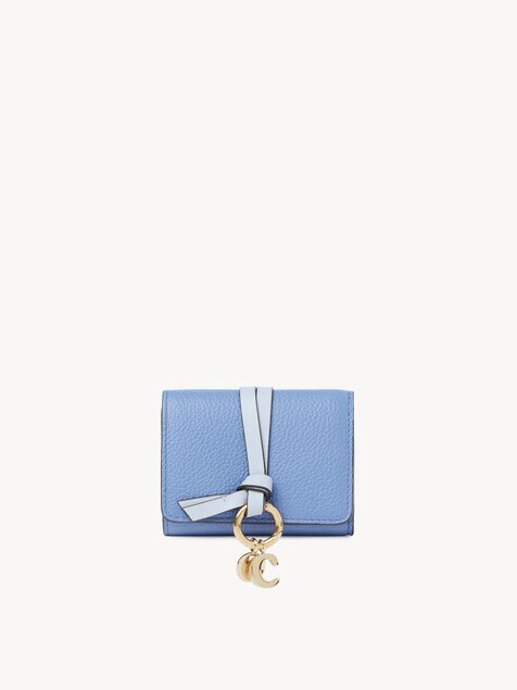 Mini Alphabet tri-fold in grained leather
