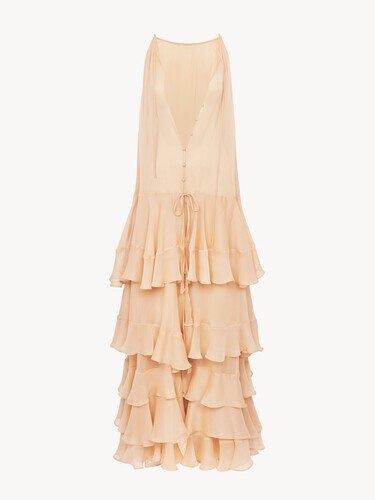 Tiered maxi dress in silk georgette - 2