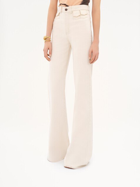 High-rise flare jeans in denim