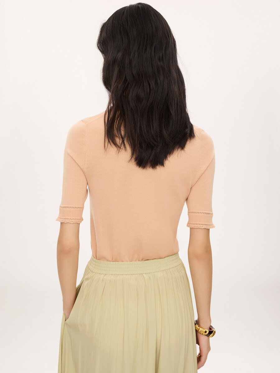 Short-sleeve jumper in a wool knit - 5
