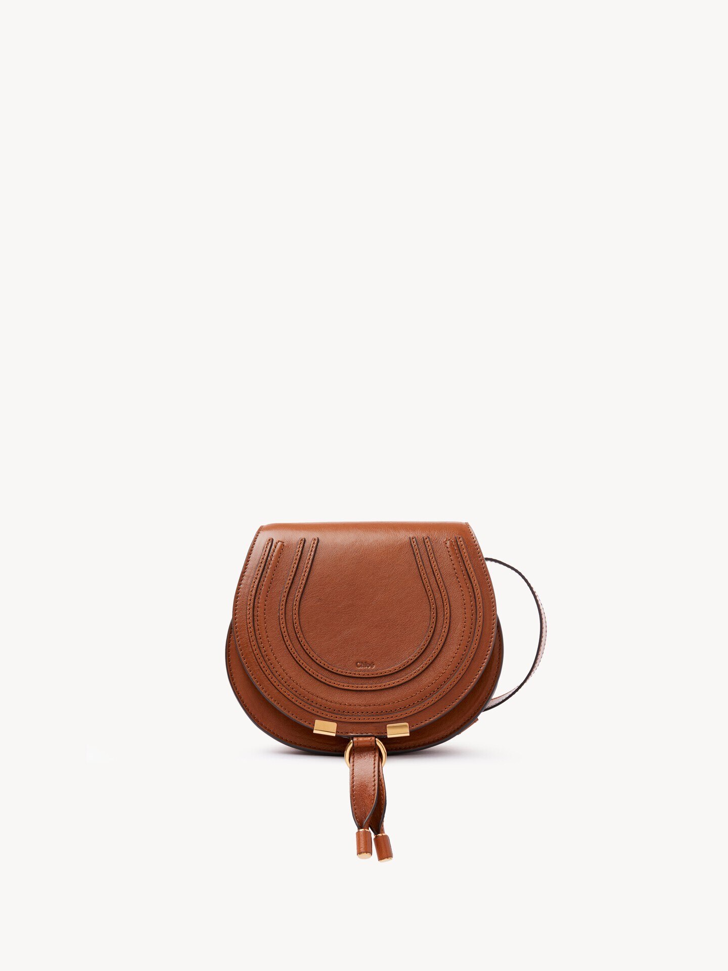 Small Marcie saddle bag in shiny leather - 1.0