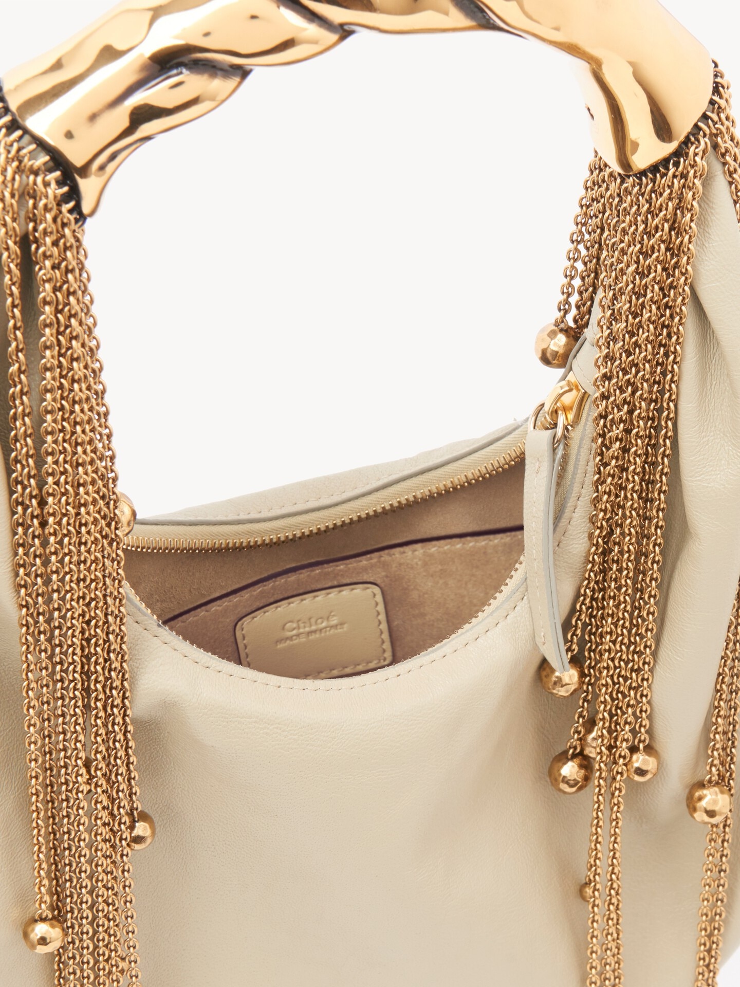 Sac hobo Twisted Shell en cuir brillant - 6