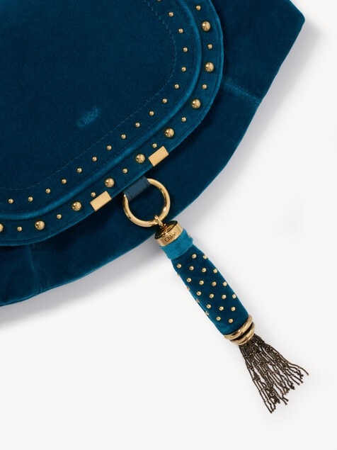Small Marcie Foulard hobo bag in studded velvet