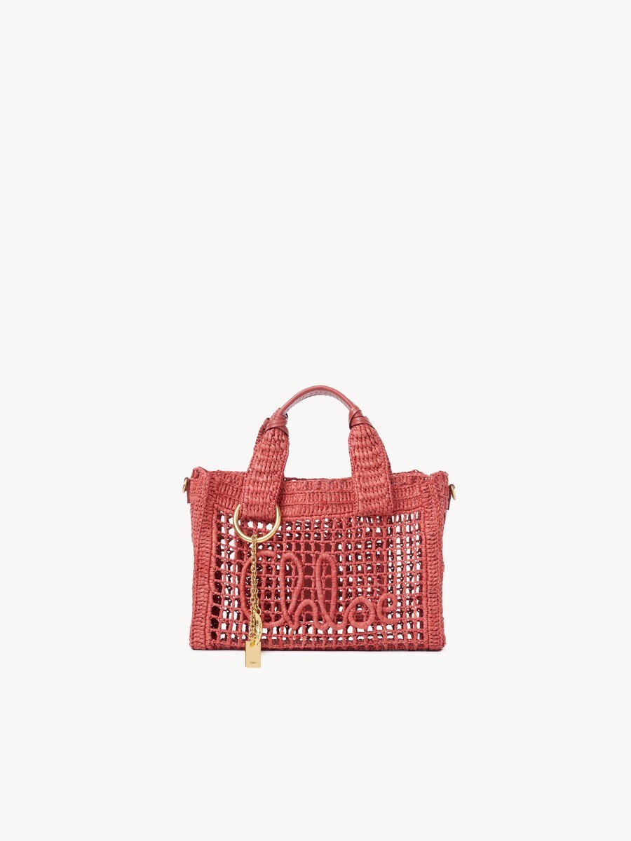 Tote bag piccola Summer Banana east-west in rafia con tracolla - 2
