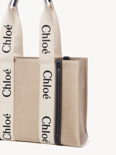 Woody tote bag in linen - 8