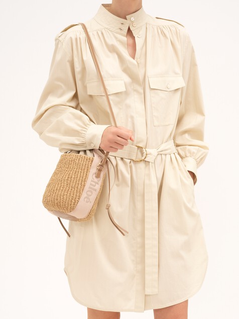 Small Woody basket in natural fibres