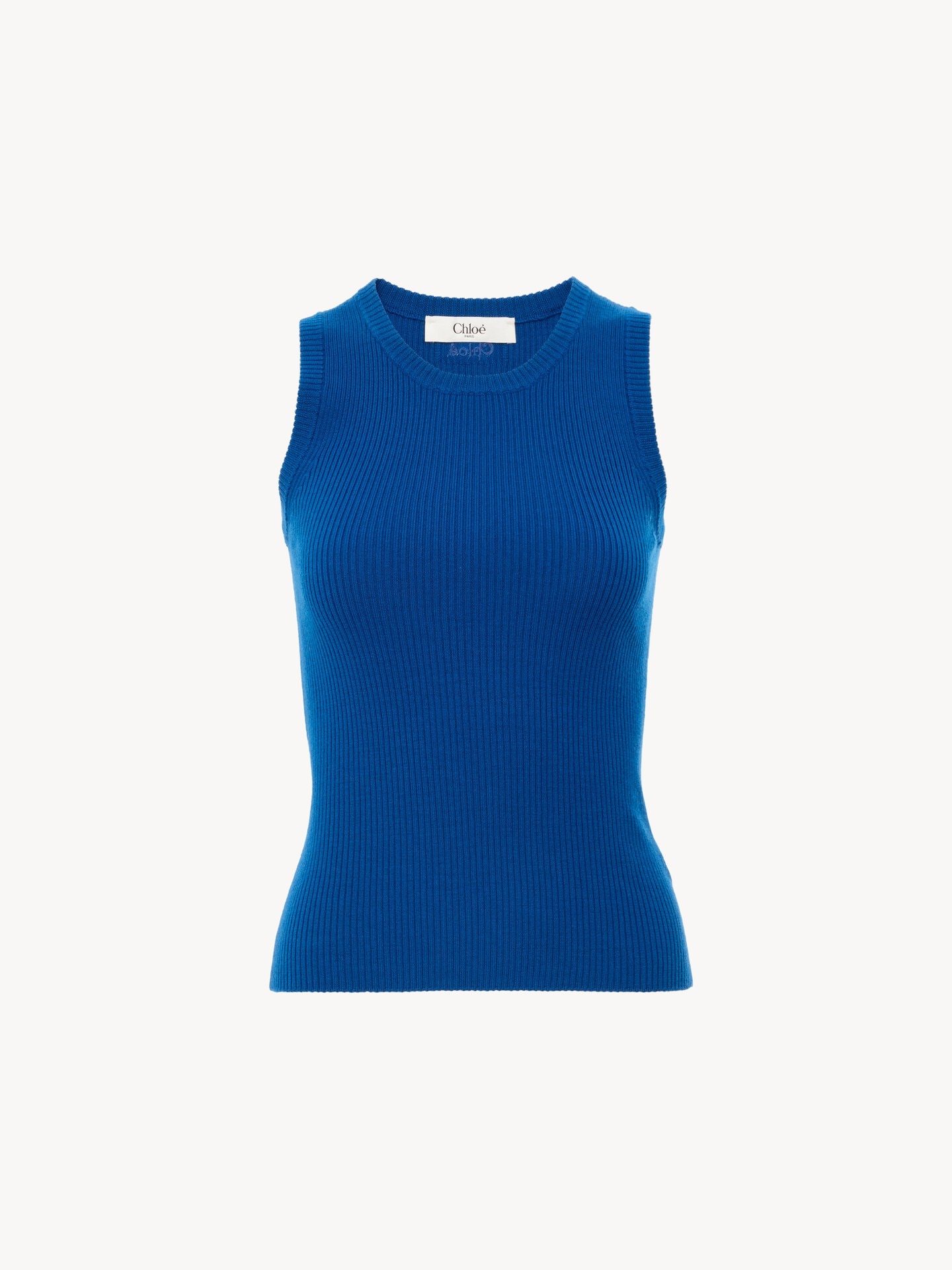 Crew-neck tank top in a wool knit - 2