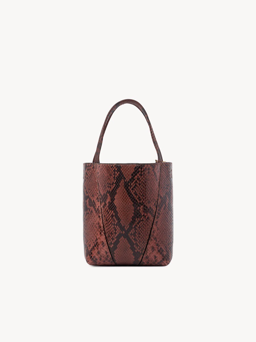 Kleine Chlo&eacute; Spin Tote Bag aus Leder in Pythonlederoptik - 5