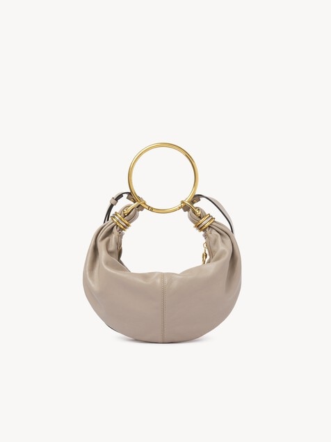 Small Bracelet hobo bag in grained leather