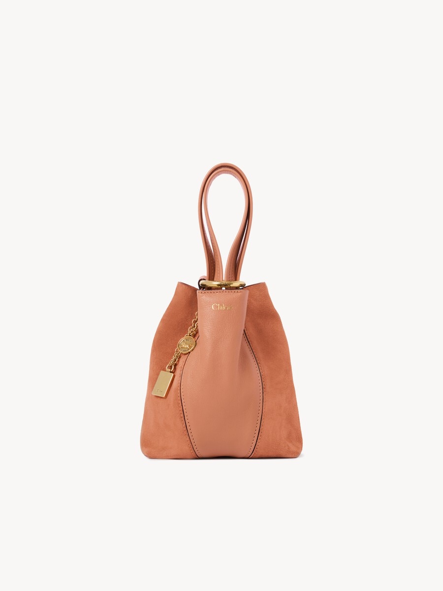 Petit sac cabas Chlo&eacute; Spin en cuir grain&eacute; et cuir velours - 2
