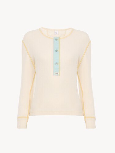 Top henley ajust&eacute; en jersey de coton - 2