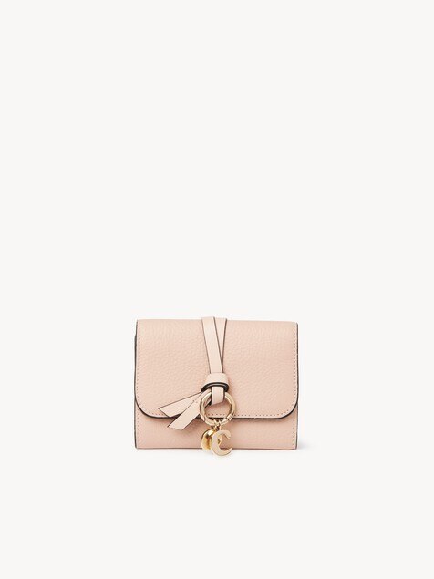 Small Alphabet tri-fold in grained leather