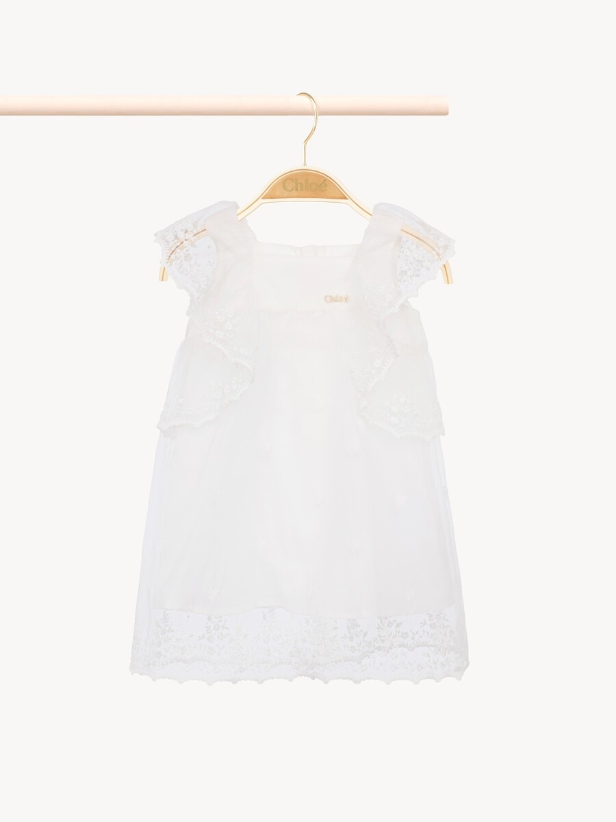 Baby ceremony dress, bonnet & bloomers gift set - 3